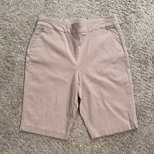 Chico’s Khaki Stretch Bermuda Shorts